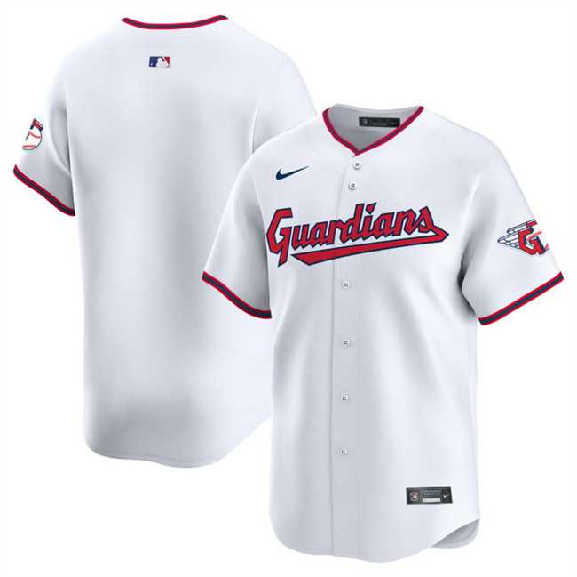 Men%27s Cleveland Guardians Blank White Home Limited Stitched Jersey Dzhi